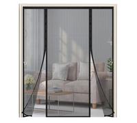 Magnetic Fly Screen Door Curtain 190x220cm,Fly Screens for Double Patio Doors,Magnetic Bug Mesh Curtain with Powerful Magnets,Fly Nets for Doors Without Drilling,Keep Fly Bug Out,Black