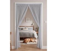 Magnetic Fly Screen Door Curtain 224 x 291 cm Frame Hook & Loop Hundreds of Sizes Fly Insect Screen Door Keep Bugs Out & Lets Fresh Air in Easy to Install Without Drilling, Grey