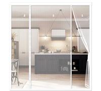 Magnetic Fly Screen Door Curtain 230cm No Drill Fly Net with Strong Magnets & Full Frame Magic Tape Ideal for Living Room Kitchen Bedroom & Patio