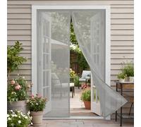 Magnetic Fly Screen Door Curtain 249 x 278 cm Frame Hook & Loop Hundreds of Sizes Fly Curtains Keep Bugs Out & Lets Fresh Air in Easy to Install Without Drilling, Grey