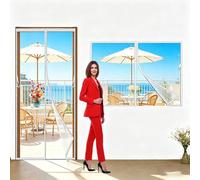 Magnetic Fly Screen Door Curtain 60x110cm Fly Curtains for Doors with Powerful Magnets and Full Frame Magic Tape, Fly Nets for Doors Without Drilling, Suitable for Patio Doors Balcony Bedroom White