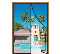 Magnetic Fly Screen Door Curtain Black 175x200cm Heavy Duty Fly Door Screen Mesh Curtain with Powerful Magnets Magic Tape Durable Mesh for Back Balcony Living Room Patio