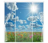 Magnetic Fly Screen Door,Customisable Fly Nets for Doors,Double Door Fly Screen, Screen Mesh Insect Protection Door No Gap, Easy to Install Without Drilling, Keep Bugs Out Lets Fresh Air in