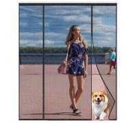 Magnetic Fly Screen Door,Customisable Fly Nets for Doors,Double Door Fly Screen, Screen Mesh Insect Protection Door No Gap, Easy to Install Without Drilling, Keep Bugs Out Lets Fresh Air in