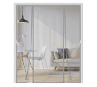 Magnetic Fly Screen Door,Easy to Install,Self-Closing, Keeps Mosquitoes and Insects Out,Fits Patio & French Doors, 180x205cm,Double Door Mesh Insect Curtain for Fresh Air Flow,Gray