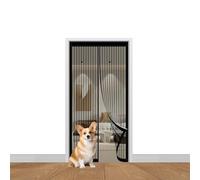 Magnetic Fly Screen Door Fly Screen Curtain 85 x 165 cm Full Frame Magic Tape Insect Door Keep Open Feature Keep Fresh Air in & Bugs Out, Black