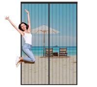 Magnetic Fly Screen Door,Fly Screens for Doors,Heavy Duty Bug Mesh Curtain with Powerful Magnets,Anti Mosquito Mesh Fly Curtain,Fly Nets for Doors Without Drilling,Keep Fly Bug Out,90x190cm,Black