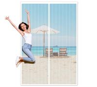 Magnetic Fly Screen Door,Fly Screens for Doors,Heavy Duty Bug Mesh Curtain with Powerful Magnets,Anti Mosquito Mesh Fly Curtain,Fly Nets for Doors Without Drilling,Keep Fly Bug Out,65x180cm,White