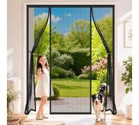 Magnetic Fly Screen Door for Double Doors Black 175x195cm Double Door Fly Insect Screen Mesh Curtain Magnets Self Sealing Keep Mosquitoes Out for Elegant French Doors Leading to patios and Balconies