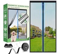 Magnetic Fly Screen Door, Full-Length Magnetic Strip NO Gap Auto Closes, Heavy Duty Fiberglass Mesh Curtain, Easy Fit Patio Door Solution to Stop Flies Lets Fresh Air in (80x200cm, Black)