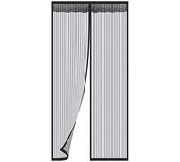 Magnetic Fly Screen Door, Heavy Duty Bug Mesh Curtain with Powerful Magnets and Full Frame Magic Tape, Keep Bugs Out Let Fresh Air in -100cm*200cm Black 100cm*200cm