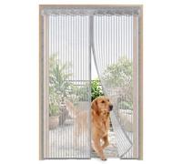 Magnetic Fly Screen Door, Heavy Duty Fiberglass Mesh Curtain with Powerful Magnets & Full Frame Magic Tape, Self-Sealing Hands-Free Mosquito Net, Pet & Kid Friendly(Gray,79x87in(200x220cm))