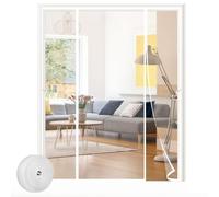Magnetic Fly Screen Door, Heavy Duty Fly Door Screen Mesh with Powerful Magnets, Anti Mosquito Double Door Magnetic Screen Fly Doors-White||305x235cm(120x93in)