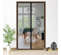 Magnetic Fly Screen Door, Heavy Duty Fly Door Screen Mesh with Powerful Magnets, Fly Nets for Doors Suitable for Patio Balcony Bedroom-Black-B||135x190cm(53x74inch)
