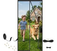 Magnetic Fly Screen Door Heavy Duty Mesh for Patio, No Drill Installation