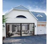 Magnetic Fly Screen Door Height 300cm/ 118in Large Magnetic Door Fly Screen Heavy Duty, Strong Full Magnets Stripe Mesh for Cottages Backdoor/Frontdoor, Hands Free-Screen Curtain Customisable(305x300