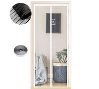 Magnetic Fly Screen Door, Hundreds of Sizes, 125 x 210cm, Anti Mosquito Mesh Curtain with Powerful Magnets, Insect Protection Door, White Strips