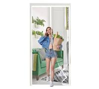 Magnetic Fly Screen Door,Magnetic Screen Door,Heavy Duty Bug Mesh Curtain with Powerful Magnets,Anti Mosquito Mesh Fly Curtain,Anti-Tearing Mosquito Door Net,Easy to Install,90x200cm,White