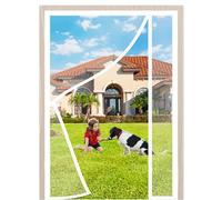 Magnetic Fly Screen Door Mesh Curtain 75x190cm Magnets Close Automatically Hands Free Pet & Kid Friendly for Keep Fresh Air in and Anti Mosquito White