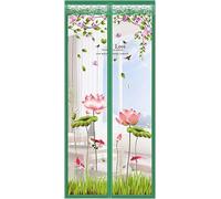 Magnetic Fly Screen Door, No Drill Adhesive Mount, Reinforced Magnetic Insect Curtain for Balcony, Living Room & Patio Doors, Easy Install Pest Protection(80x195cm(31x77inch))