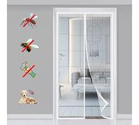 Magnetic Fly Screen Door Polyester Magnetic Quiet Encryption Keep Fresh Air in Seal Automatically Soft Door, for Balcony Sliding Doors Living Room - White-A|| 85x205cm(33x80inch)