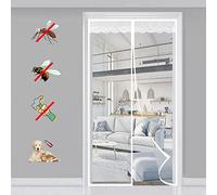 Magnetic Fly Screen Door Polyester Magnetic Quiet Encryption Keep Fresh Air in Seal Automatically Soft Door, for Balcony Sliding Doors Living Room - White-C|| 90x210cm(35x82inch)