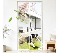 Magnetic Fly Screen Door,Quiet Encryption Anti Mosquito Pest Magnetic Soft Door,Self Sealing Without Drilling Mosquito Double Door Magnetic ScreenFly Doors-White-B||115x210cm(45x82inch)