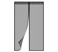 Magnetic Fly Screen Door, Rainberg Heavy Duty Bug mesh Curtain with Powerful Magnets and Full Frame Magic Tape, Insect Protection Door no Gap, Keep Bugs Out. (Black, 90 x 210 cm)