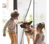 Magnetic Fly Screen Door - Rainberg Heavy Duty Bug mesh Curtain with Powerful Magnets and Full Frame Magic Tape,No Drill Installation,Automatically Closes, Keep Bugs Out (Grey, 90 * 210CM)