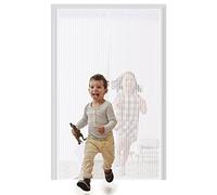 Magnetic Fly Screen Door, Rainberg Heavy Duty Bug mesh Curtain with Powerful Magnets and Full Frame Magic Tape, Insect Protection Door no Gap, Keep Bugs Out. (White, 110 x 220 cm)