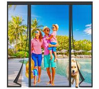 Magnetic Fly Screen Door,Reinforced Polyester Double Door Screen Curtain,Anti Mosquito Mesh Fly Curtain,Heavy Duty Bug Mesh Curtain for Sliding Door, Patio, Bedroom-Hands Free,Pets Friendly,120x180cm