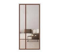 Magnetic Fly Screen Door Reversible Left Right Side Opening Keep Bugs Out Heavy-duty Mesh Easy Entry Porch Bedroom Living Room Net Screen Door(Brown,85X200cm)
