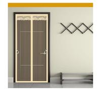 Magnetic Fly Screen Door Screen Magnetic Closure, Beige Mesh Front Hands for Keep Bugs Out(90x220cm)