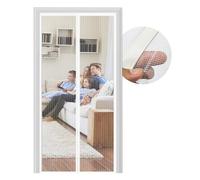 Magnetic Fly Screen Door, Summer Insect Protection, No Tool Required Easy Install, Washable Mesh, Keeps Bugs Out, Pet & Kid Friendly, Easy Remove (195x195cm,White)