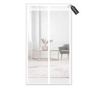 Magnetic Fly Screen Door, Super Strong Fly Mesh, Magnet Closed Mute Door Curtain, for Balcony Sliding Doors Living Room Patio Door-White-B|| 135x210cm(53x82inch)