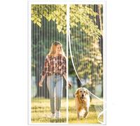 Magnetic Fly Screen Door White 170x190cm Insect Mesh Curtain with Powerful Magnets and Full Frame Hook&Loop, Keep Bugs Out Lets Fresh Air in, Suitable for Patio Bedroom