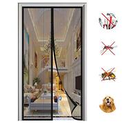 Magnetic Fly Screen Door, Without Drilling Hands Free Anti Mosquito Mesh Fly Curtain Close Automatically, for Balcony Living Room Door-Black-a|| 120x220cm(47x86inch)