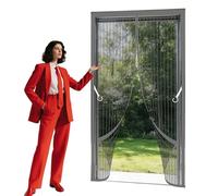 Magnetic Fly Screen Doors 67 x 270 cm Self Sealing Insect Mesh Hands Free Auto Closing for Home, Bedroom, Living Room, Kitchen, Patio, Grey