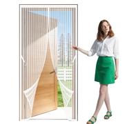 Magnetic Fly Screen Doors 68 x 212 cm No Tools Installation Insect Mesh Keep Fresh Air in Bugs Out Suitable for Patio Room Balcony Bedroom, White