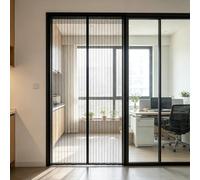 Magnetic Fly Screen for Doors 149 x 190 cm with Powerful Magnets and Full Frame Adhesive Strips, Hands-Free Closing Magnetic Fly Curtain for Living Room Kitchen Patio, Black