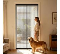 Magnetic Fly Screen for Doors 151 x 210 cm Curtain, Heavy Duty Self-Sealing Mesh, Door Screen Automatically Closes Heavy Duty Door for Front Doors, Sliding, Black