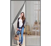 Magnetic Fly Screen for Doors 151 x 216 cm Durable, Keeps Bugs Out, Kid and Pet Friendly Heavy Duty Self-Sealing Fly Mesh Lets Fresh Air in, Hundreds of Sizes, Grey