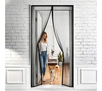 Magnetic Fly Screen for Doors 151 x 240 cm Hundreds of Sizes, Anti Mosquito Mesh Curtain with Powerful Magnets Magnetic Fly Screens for Living Room Kitchen Patio, Black