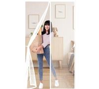 Magnetic Fly Screen for Doors 157x207cm(WidthxHigh) Durable, Keeps Bugs Out, Kid and Pet Friendly Heavy Duty Fly Curtains for Doors Hundreds of Sizes, Lets Fresh Air in, White