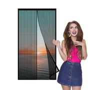 Magnetic Fly Screen for Doors 84 x 201 cm Mesh Curtain No Drilling Keep Bugs Out & Lets Fresh Air in for Patio Front Back Door, Black