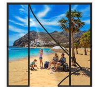 Magnetic Fly Screen for Patio Doors 250x280cm Double Door Keep s Out Mosquito Door Screen Easy to Install Without Drilling for Generous doorways Between lounges and Outdoor Areas Black