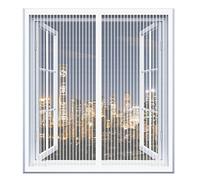 Magnetic Fly Screen for Window Mesh 60 x 100 cm Mosquito Net for Windows Prevents Insects No Drilling Or Screwing Easy Installation Insect Netting Fitted to Multiple Windows, White