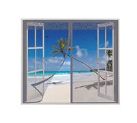 Magnetic Fly Screen for Window,Mosquito Net for Window,Keep Bugs Out＆Lets Fresh Air in,Washable Mesh,Super Quiet,Shuts Automatically,Without Drilling,Top-to-Bottom Seal,Easy Installation for All Doors
