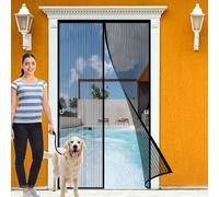 Magnetic Fly Screen for Windows 167 x 208 cm Mesh Fly Curtain Install Without Drilling Powerful Magnets for Patio Door, Sliding Door, Double French, Black
