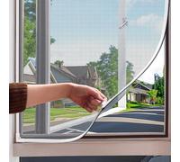 Magnetic Fly Screen Max 130cm x 150cm White Frame White Mesh Window Adjustable DIY Fibergalss Insect Mesh Mosquito Net Fits Any Size Smaller for Windows